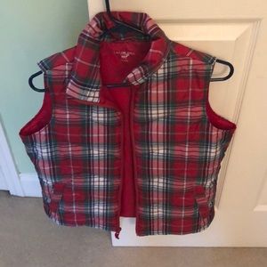 Plaid puffer vest